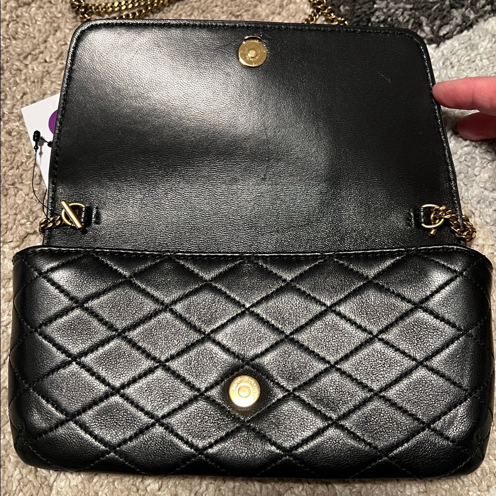 YSL Saint Laurent Gaby Phone Holder, black quilted with gold chain NWT! - Picture 7 of 17